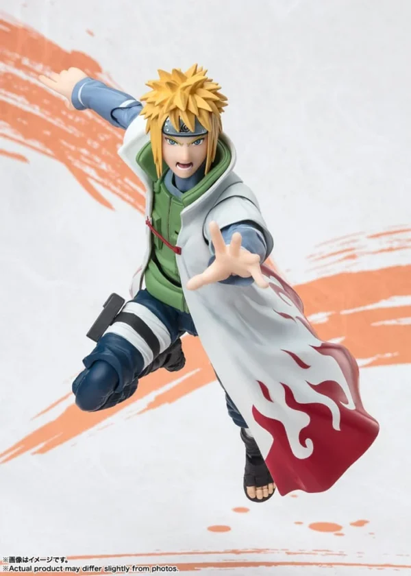 Minato Namikaze S.H.Figuarts Action Figure, NarutoP99 Edition, met dynamische articulatie en accessoires.