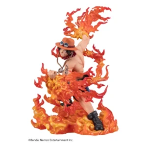 One Piece Portgas D. Ace FiguartsZERO PVC Statue van 17 cm met gedetailleerd ontwerp en vurige effecten.