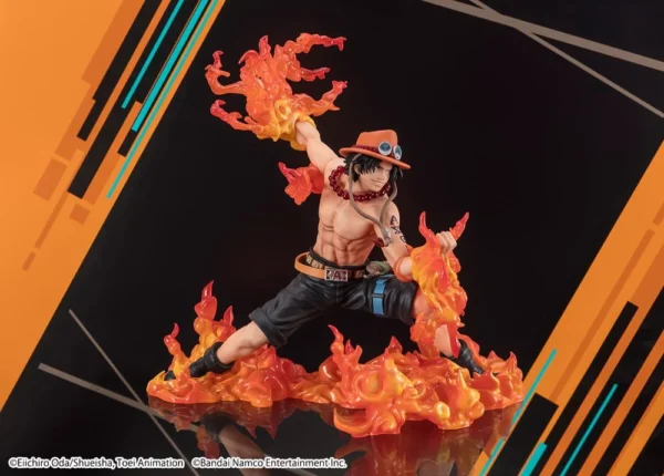 One Piece Portgas D. Ace FiguartsZERO PVC Statue van 17 cm met gedetailleerd ontwerp en vurige effecten.