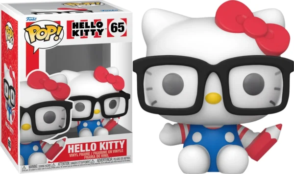 Funko POP Sanrio N° 35 - Hello Kitty Nerd met bril en speelse nerdy accessoires, gemaakt van hoogwaardig vinyl.