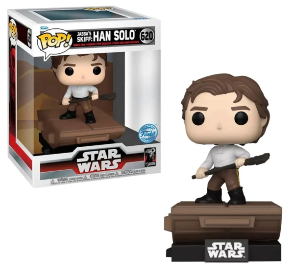 Funko POP Deluxe N° 620 - Han Solo op Jabba's Skiff in Carbonite. Gedetailleerde Star Wars figuur.