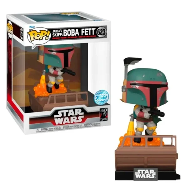 Funko POP Deluxe N° 623 - Boba Fett op Jabba’s Skiff. Gedetailleerde Star Wars figuur.