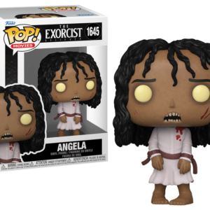 Funko POP Movies N° 1645 - Angela uit The Exorcist in haar bezeten toestand, met felgroene ogen en littekens.