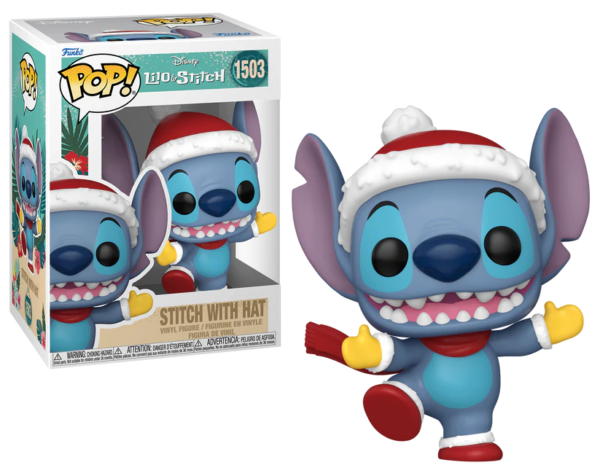 "Funko POP Disney N° 1503 - Stitch met hoed, het schattige buitenaardse wezen uit Lilo & Stitch."