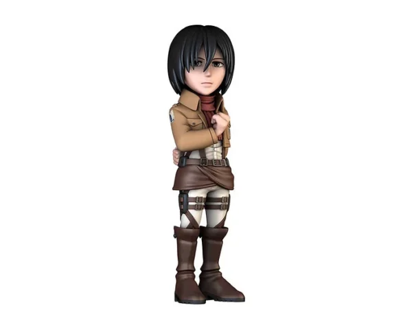 Attack on Titan Mikasa Ackerman Minix Figurine, 12 cm, in Survey Corps-uniform met Dual Blades.