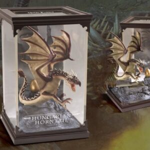 Harry Potter Magical Creature Statue 04 Hungarian Horntail, gedetailleerd draakbeeld in displaybox.