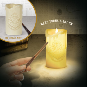 Harry Potter Candle Light met wandbediening, sfeervolle kaars met LED-verlichting en gedetailleerde toverstok.