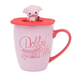 Harry Potter Dobby Mug with 350ml capacity, ceramic construction, and silicone lid with 3D Dobby figure.