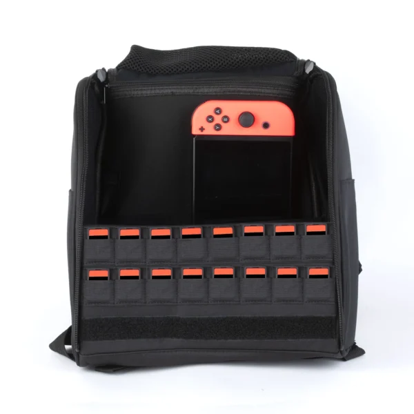 Naruto Backpack ontworpen voor Nintendo Switch, met speciale vakken en iconisch anime-thema.