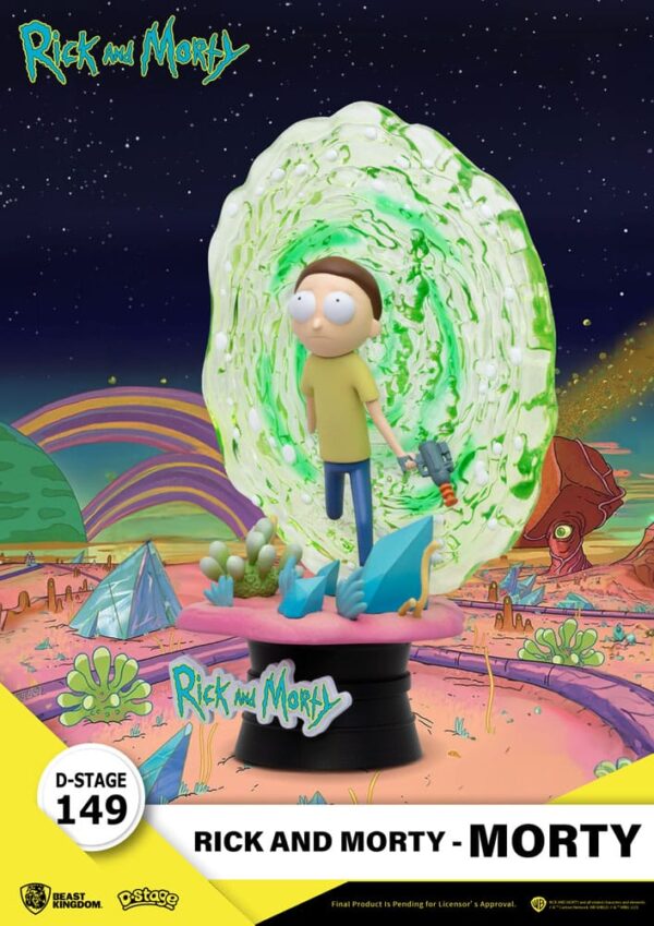 Rick & Morty D-Stage PVC Diorama van Morty (14 cm), dynamisch pose met levendige kleuren en gedetailleerd ontwerp