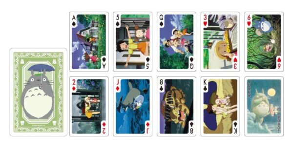 My Neighbor Totoro Playing Cards, kleurrijke kaarten met Totoro en andere iconen uit de film.