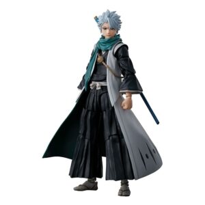 Bleach Toushiro Hitsugaya S.H.Figuarts Action Figure van 14 cm, gedetailleerd ontwerp met accessoires en beweegbare gewrichten.