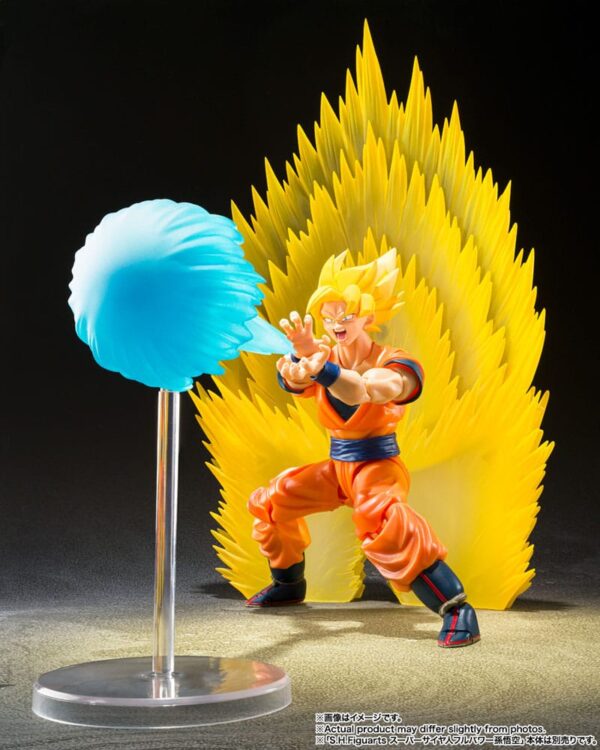 Dragon Ball Z S.H. Figuarts Effect Parts Set voor Son Goku, met Kamehameha en teleportatie-effecten.