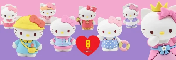 Mysterie Hello Kitty Dress-Up Series Mini Figure in een willekeurige schattige outfit.