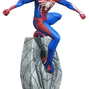 MARVEL Spider-Man PS4 PVC Statue van 25 cm in dynamische actiepose met gedetailleerde afwerking.