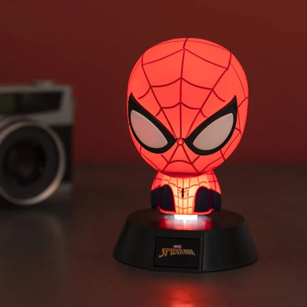 MARVEL Spider-Man 3D Icon Light Lamp met LED-verlichting en iconisch Spider-Man logo.