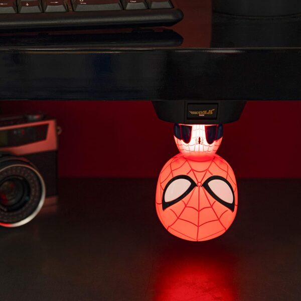 MARVEL Spider-Man 3D Icon Light Lamp met LED-verlichting en iconisch Spider-Man logo.