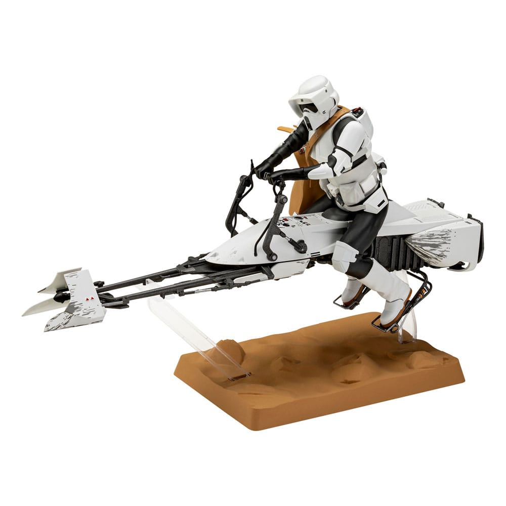 Star Wars Model Kit 1/12 Speeder Bike 26 cm, inclusief Scout Trooper figuur en optioneel Grogu figuur.