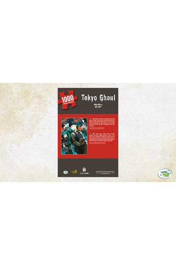 Tokyo Ghoul legpuzzel met personages uit de anime, 1000 stukjes, afmetingen 68 x 49 cm.
