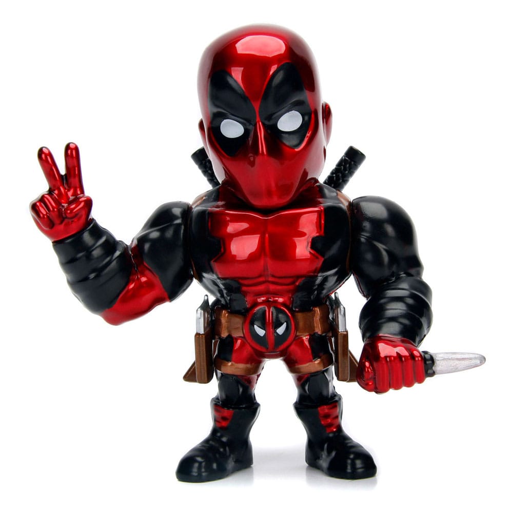 Marvel Diecast Mini Figure Deadpool van 10 cm, gemaakt van metaal en geleverd in vensterdoosverpakking.