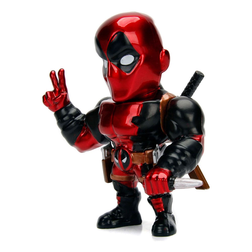 Marvel Diecast Mini Figure Deadpool van 10 cm, gemaakt van metaal en geleverd in vensterdoosverpakking.