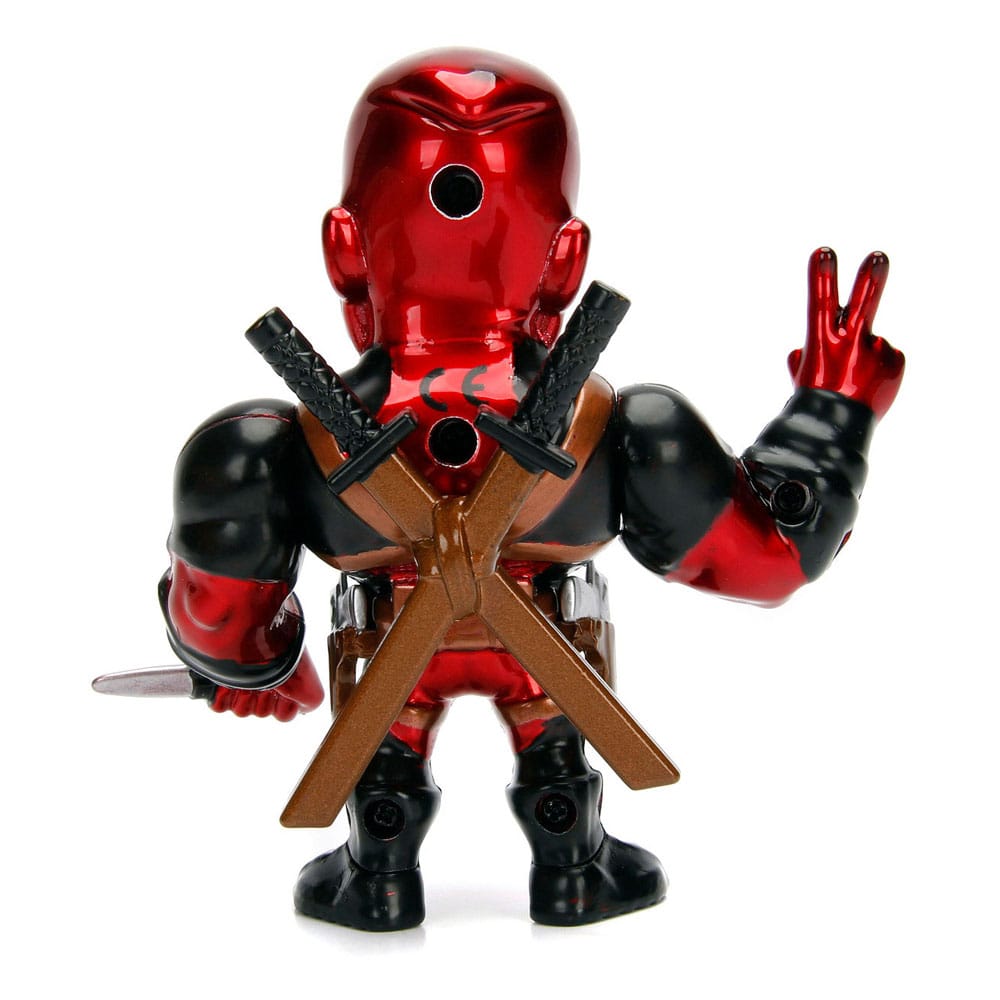 Marvel Diecast Mini Figure Deadpool van 10 cm, gemaakt van metaal en geleverd in vensterdoosverpakking.