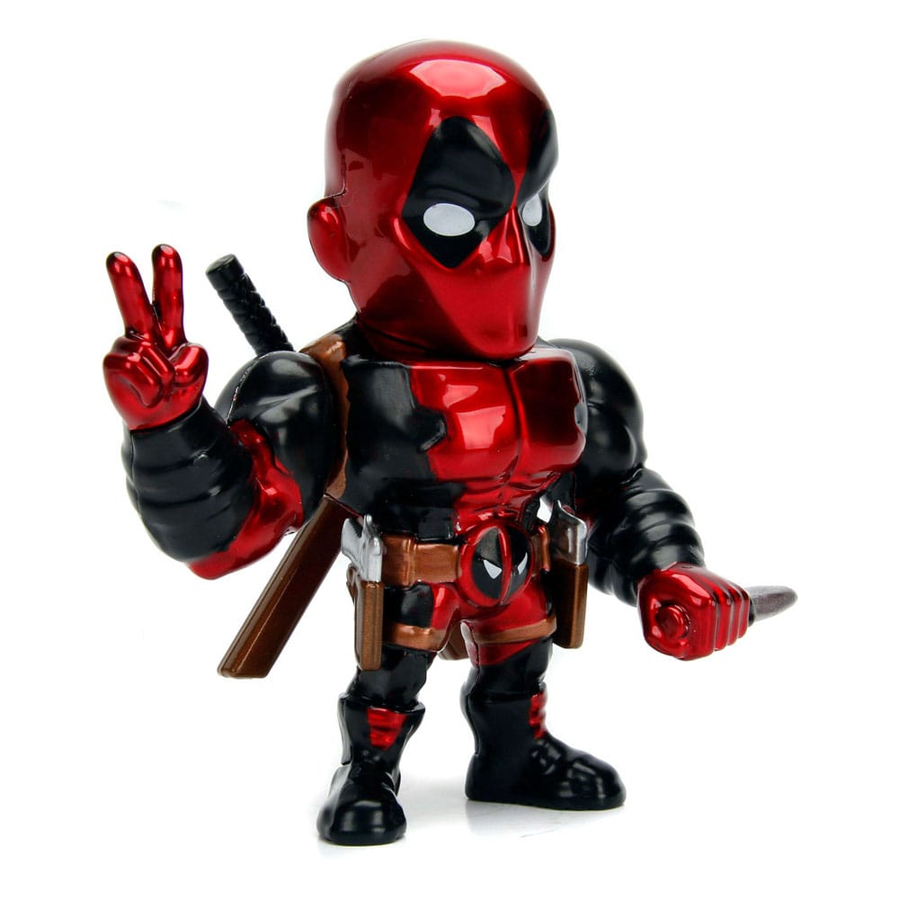 Marvel Diecast Mini Figure Deadpool van 10 cm, gemaakt van metaal en geleverd in vensterdoosverpakking.