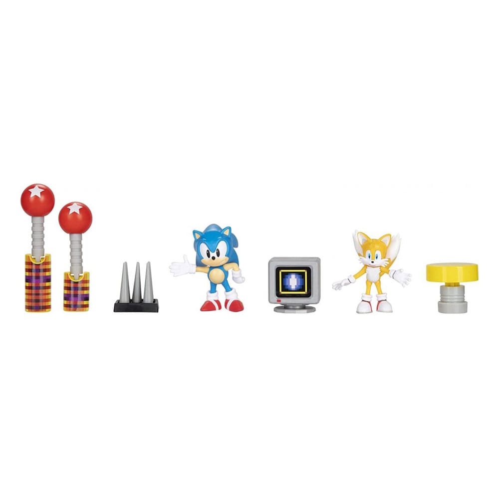Sonic the Hedgehog Diorama Playset 30th Anniversary, 6 cm, inclusief interactieve accessoires en omgevingsstukken.