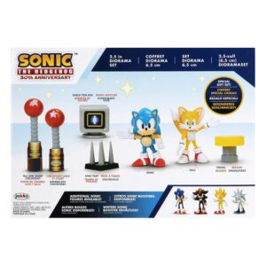 Sonic the Hedgehog Diorama Playset 30th Anniversary, 6 cm, inclusief interactieve accessoires en omgevingsstukken.