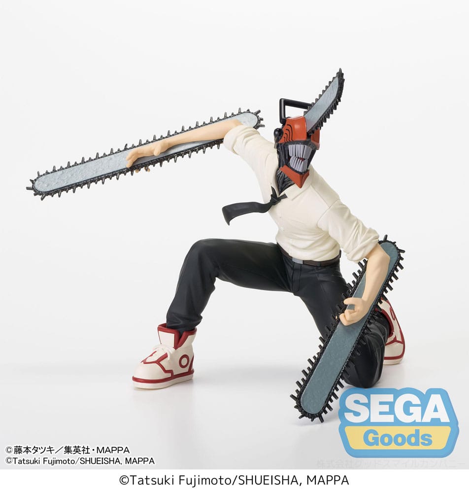 Chainsaw Man PM Perching PVC Statue, 13 cm, officieel gelicenseerd product van Chainsaw Man met gedetailleerd ontwerp.
