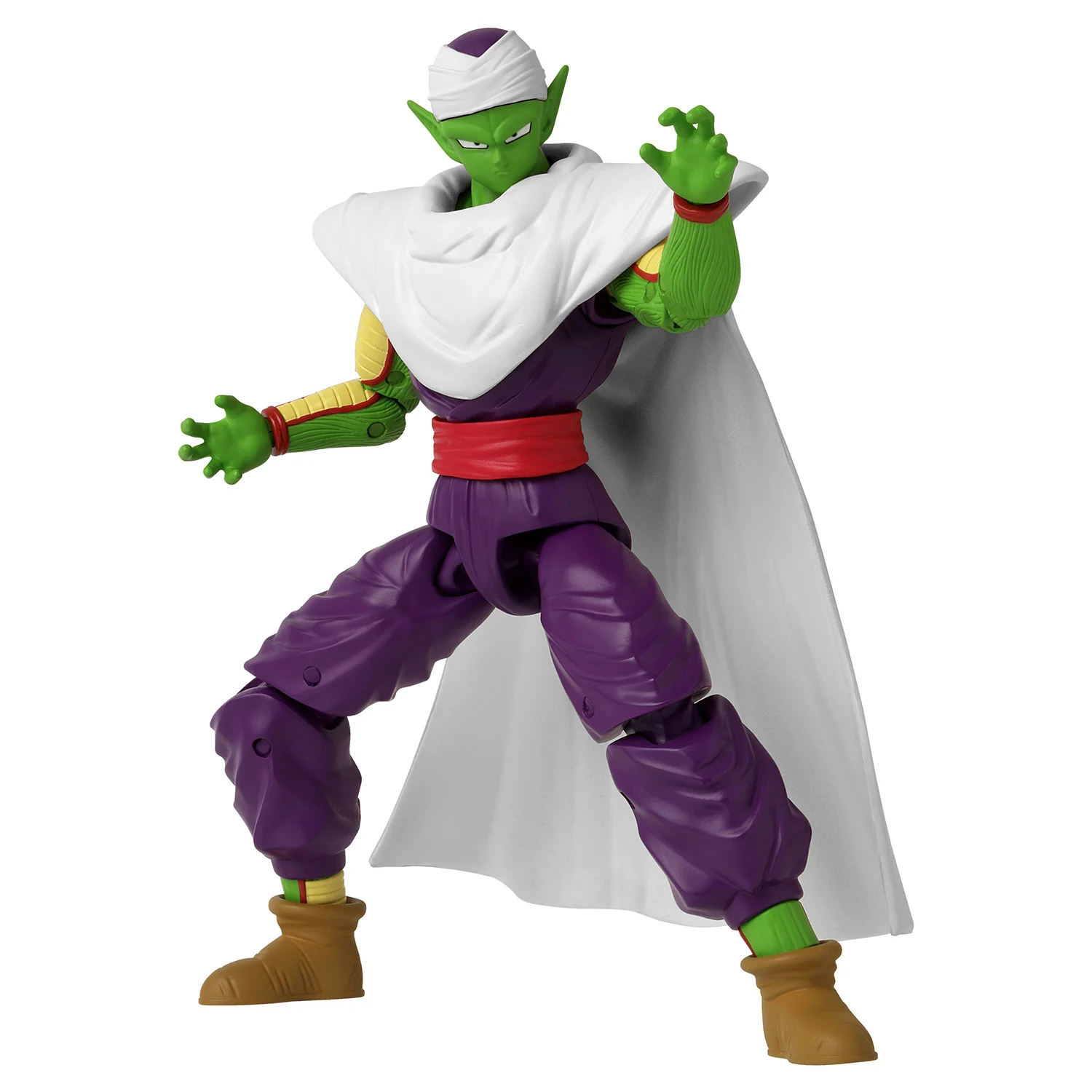 Dragon Ball Piccolo Dragon Stars figuur in paarse gi met witte cape, 17cm collectible in dynamische gevechtspose met karakteristieke groene huid