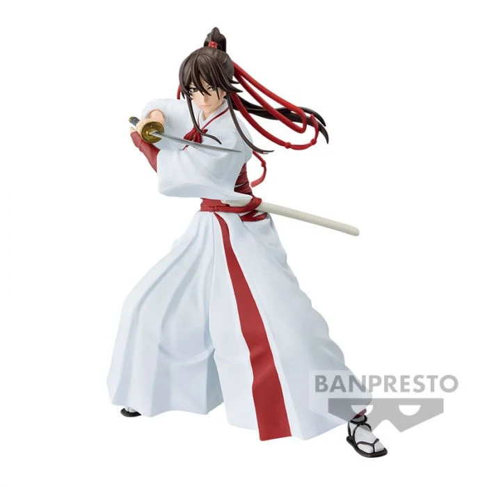 Hell's Paradise Sagiri figuur in witte kimono met rode accenten, 14cm Vibration Stars collectible met dynamische zwaardpose, officiƫle Banpresto figure
