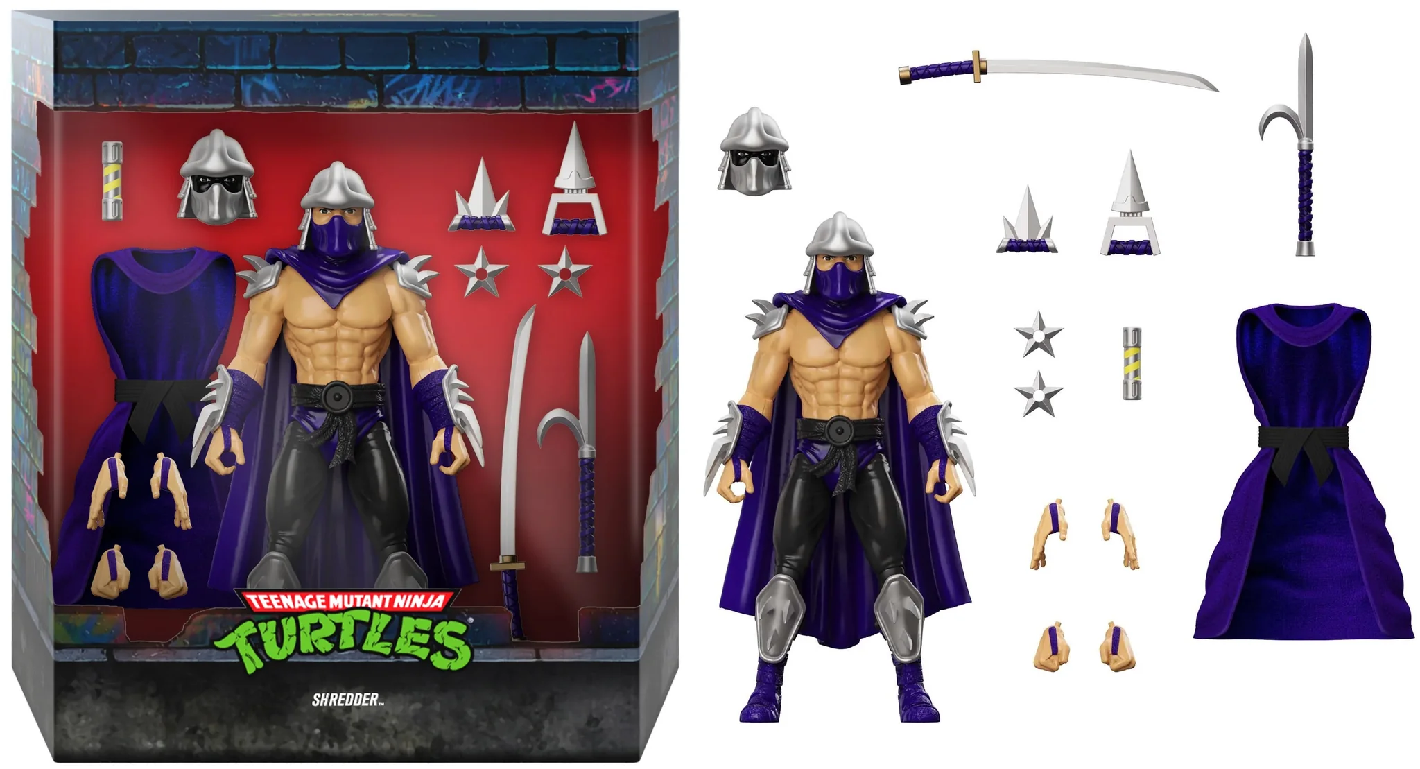 Teenage Mutant Ninja Turtles Ultimates Action Figure Shredder (Silver Armor) 18 cm